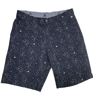 Adidas Golf Shorts Mens 32 Black Performance Ultimate 365 All Over Print Flag